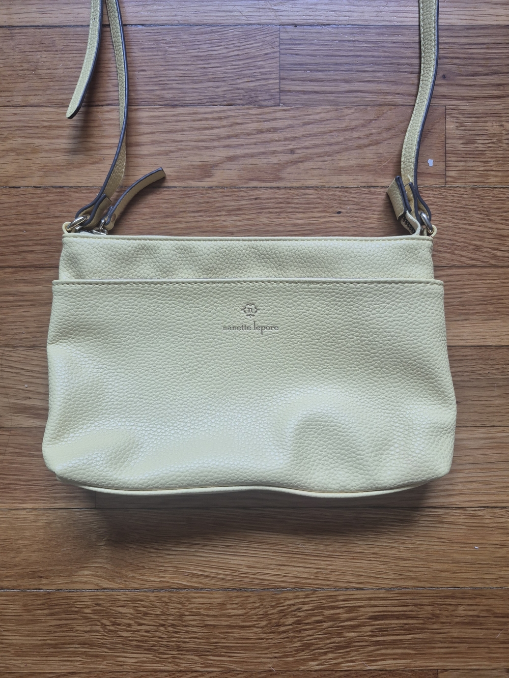 Nanette Lepore Lemon Pebbled Leather Crossbody Bag